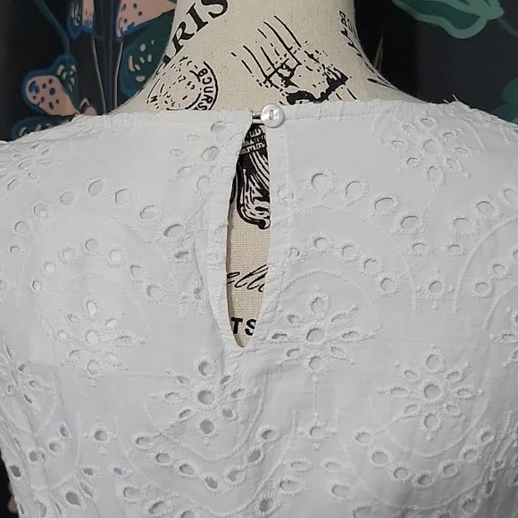 Japna White Eyelet Wrap Midi Dress - Picture 6 of 14